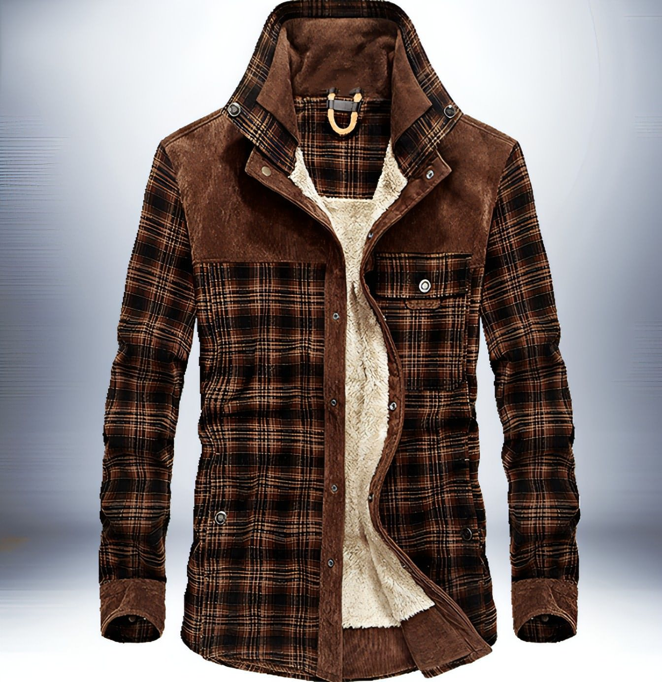 Pure Cotton Plaid Jacket Men