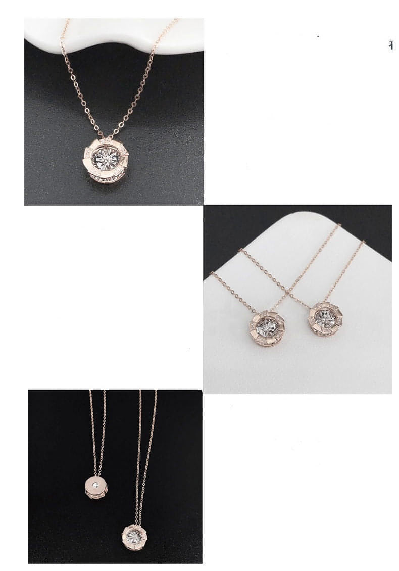 Rose Gold Pulsatile Heart Diamond Pendant Clavicle Chain