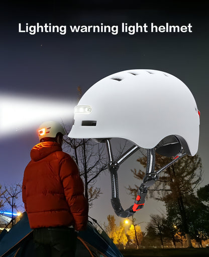 Casco deportivo de seguridad para patineta, ciclismo, vehículo eléctrico, iluminación de advertencia, luz inteligente