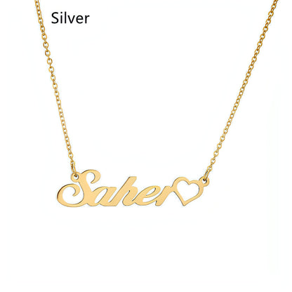 One Piece Make DIY Stainless Steel English Letter Pendant Clavicle Chain