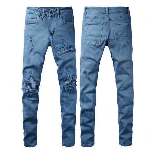 Jeans con agujeros de moda para hombres