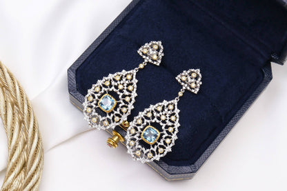 Luxury Custom 925 Silver Blue Luxury Earrings