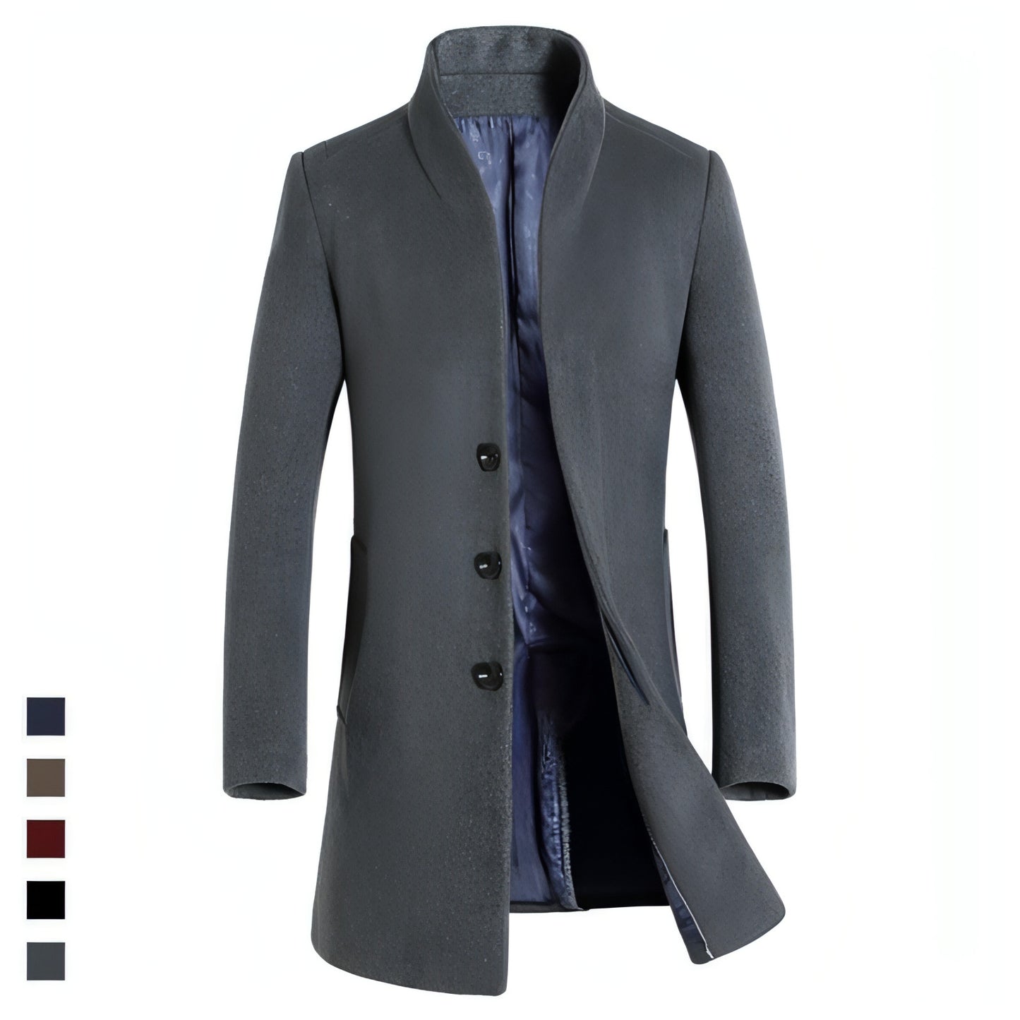 Men's casual woolen trench coat