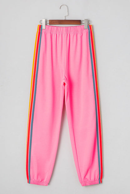 Pink Counting Rainbows High Waist Sweatpants