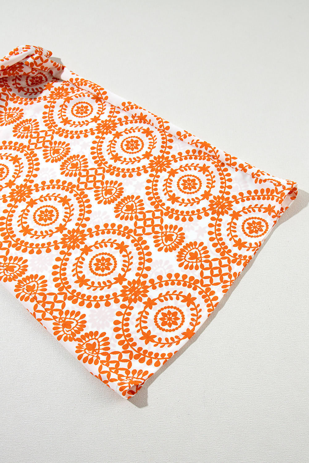 Oransje Boho Retro Flower Print Bukser med brede ben