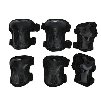 Six 6pcs/Set Adults Skateboard Protective Gear Kit Knee Pads Elbow Pads Wrist Guards Set