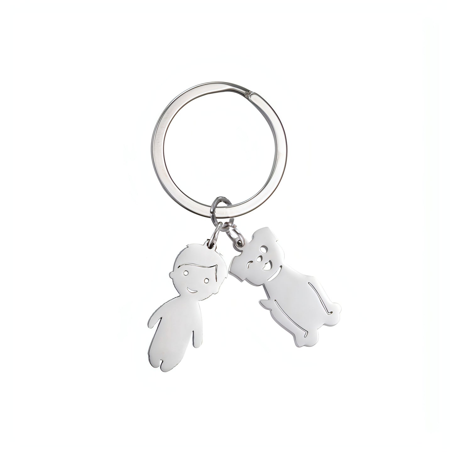 Personalized Name & Date Keychain – Custom Engraved Boy & Girl Keyring