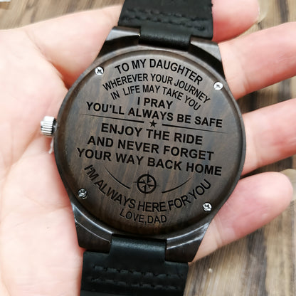 Custom Engraved Wooden Watch – Personalized Gift for Him