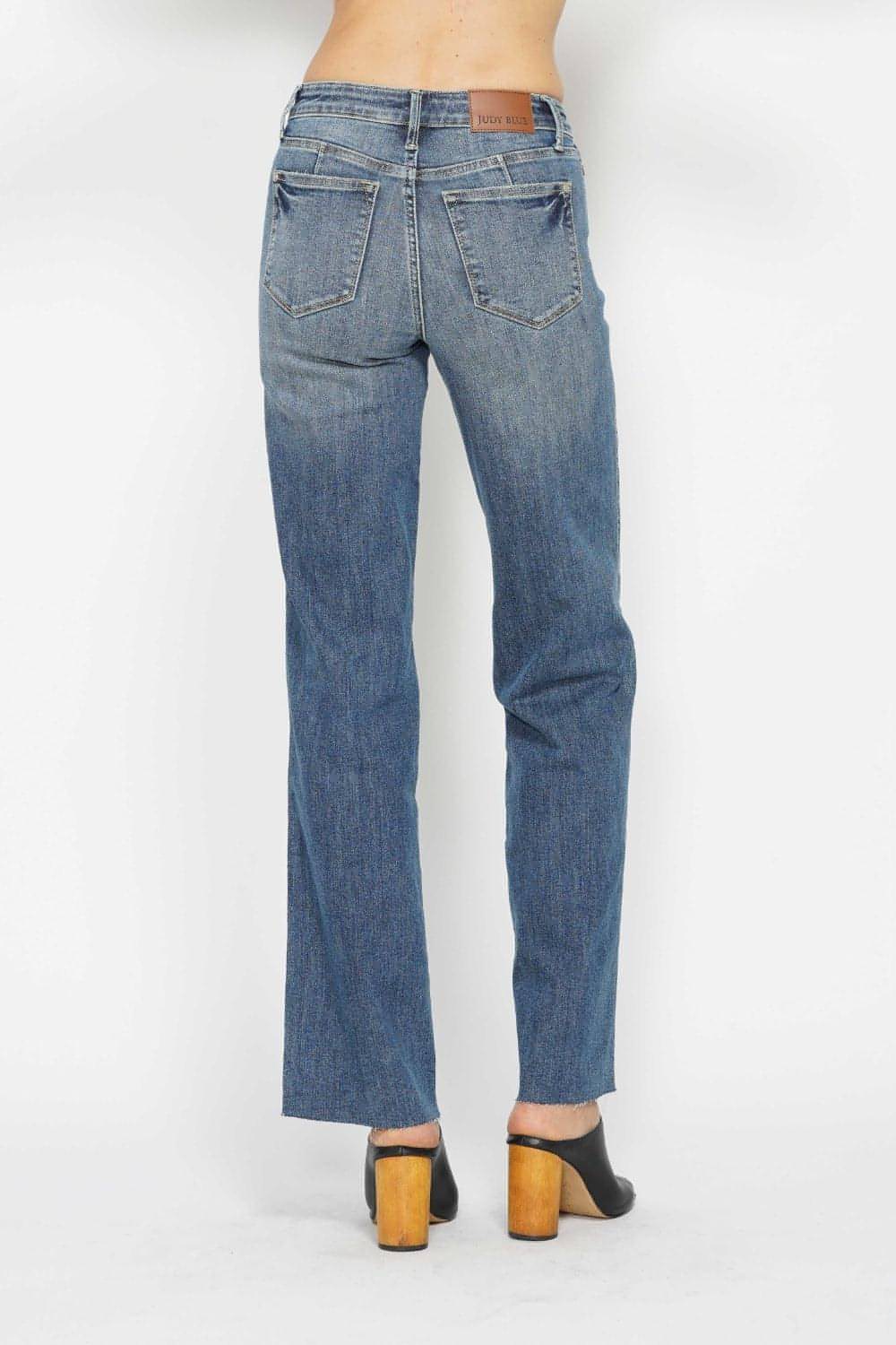 Judy Blue Full størrelse Magekontroll Straight Jeans