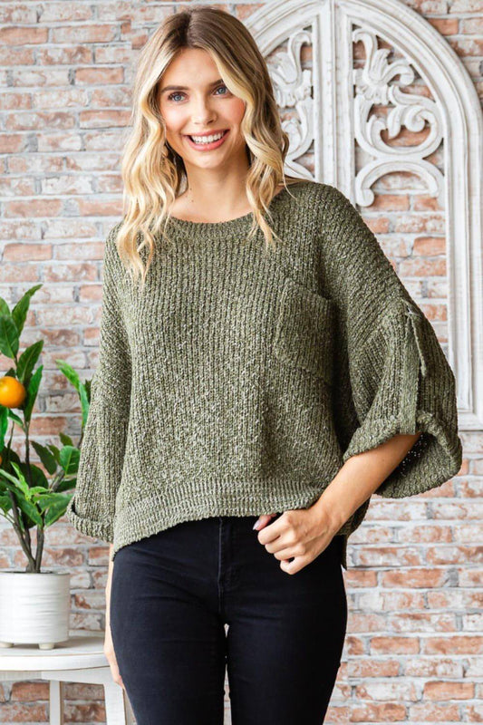 Veveret Round Roll-Up Sweater