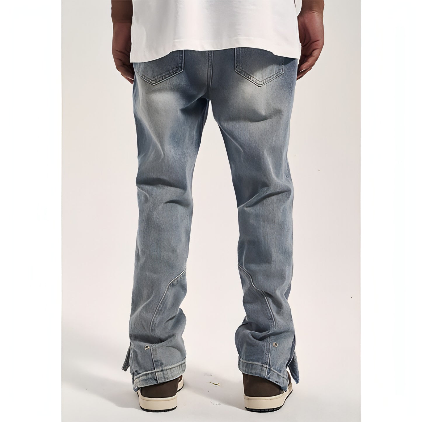 High Street Distressed 3D Cut Jeans With Side Zipper Men