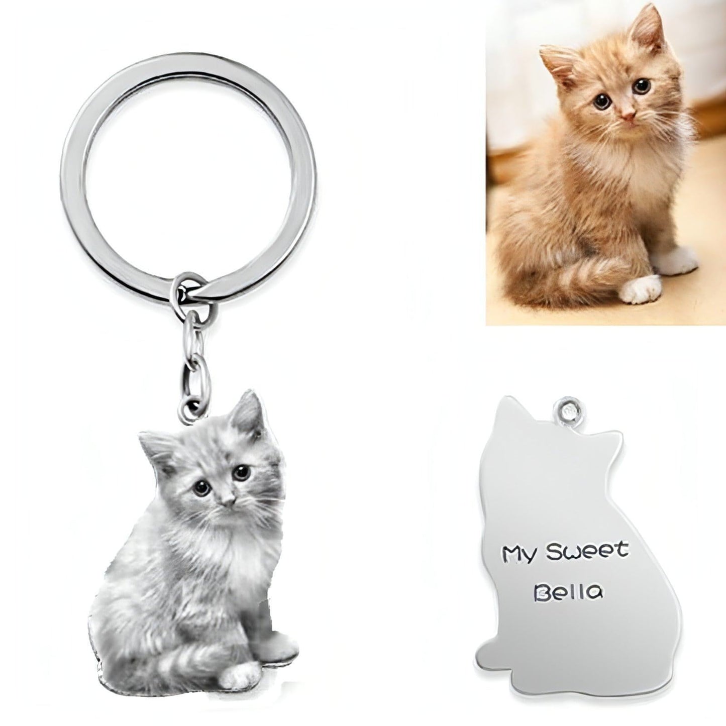 Custom Pet Photo Necklace & Keychain – Personalized Pet Memorial Gift