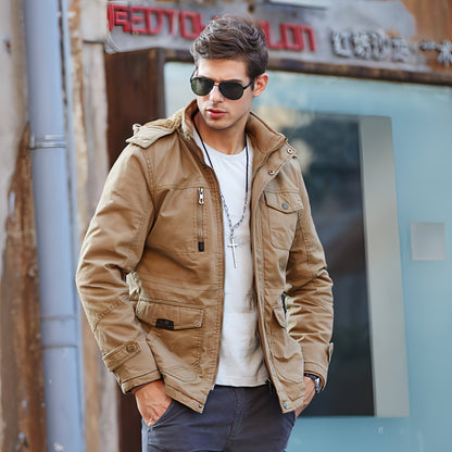 Chaqueta informal cálida para hombre con forro polar, resistente al frío y al calor