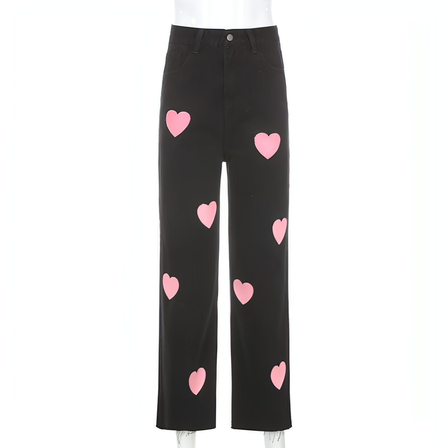 Fashionable love printed jeans women