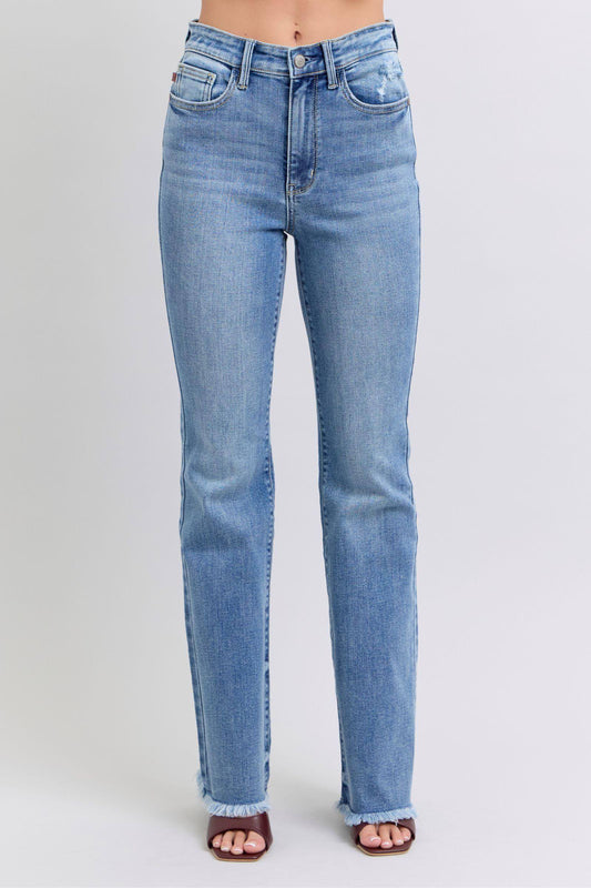 Judy Blue Tam Beden Ham Etek Yüksek Bel Bootcut Jeans