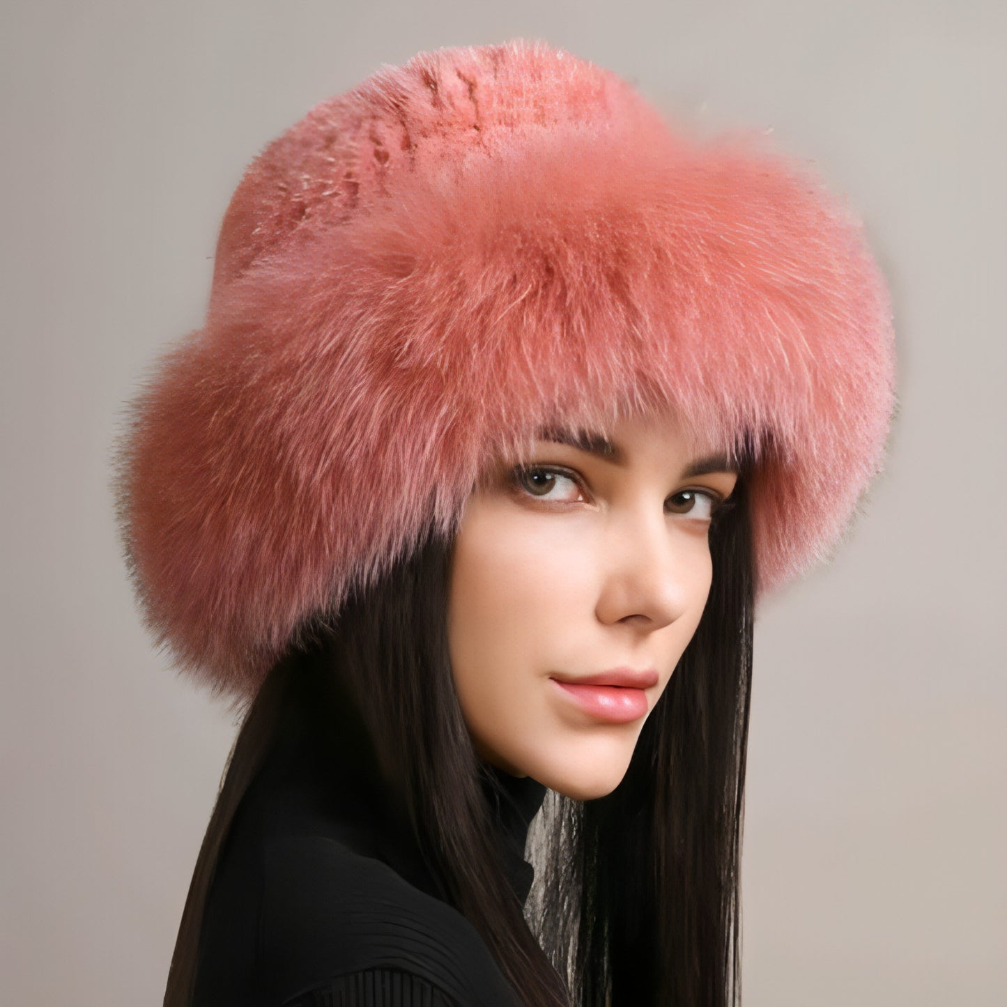 Gorro de pelo de visón para mujer, piel trenzada, invierno