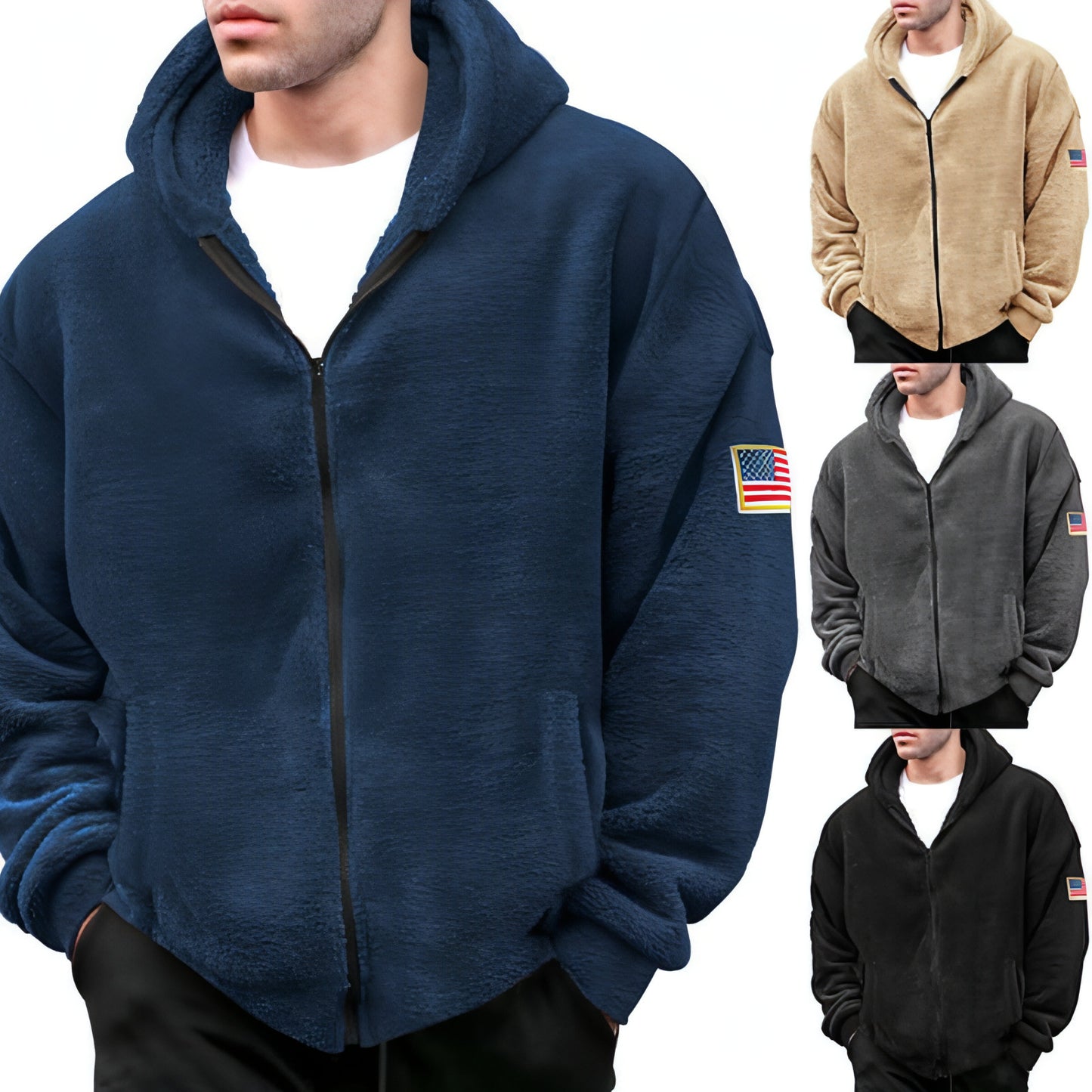 Hooded Zipper Casual Jacket Men