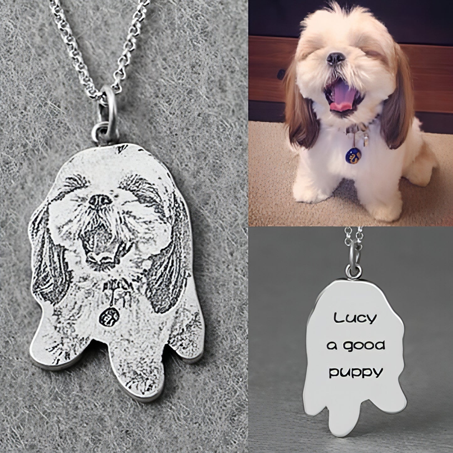 Personalized Pet Memorial Necklace – Custom Engraved Cat & Dog Pendant