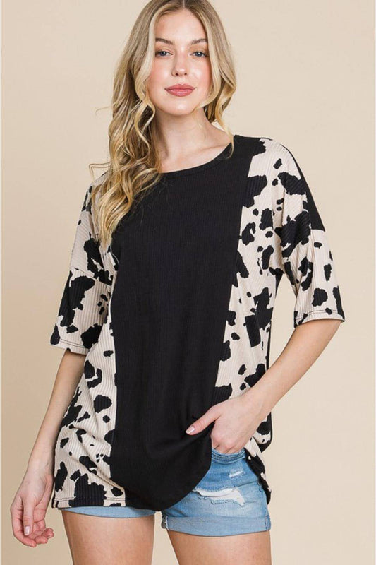 Bombom Rodeo Love Animal Ritbed Animal Contraste Tee