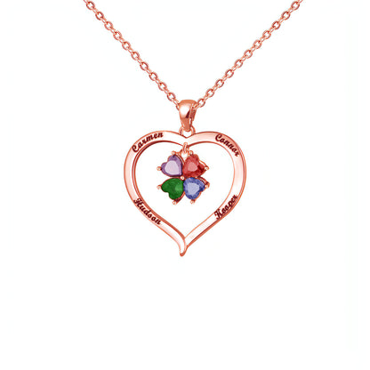 Elegant Copper Creative Personality Diamond-embedded Peach Heart Necklace