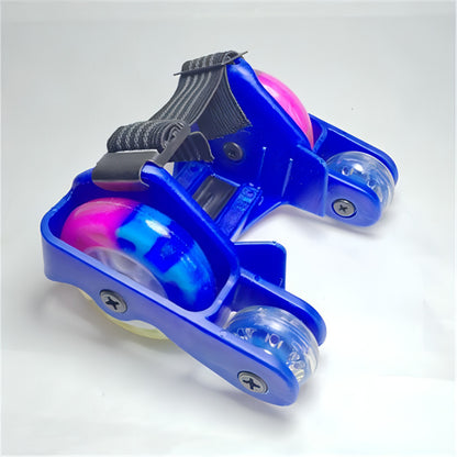 One 1Pair Children Roller Skates Adjustable Size Four-wheeled PU 4 Fire Wheels