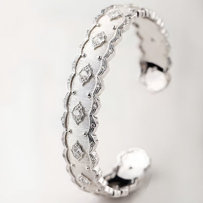 Silver Gold Plated Court Diamond Inlay Bracelet