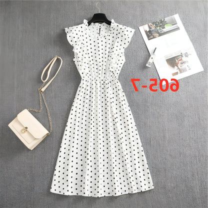 Women's Polka Dot Chiffon Loose And Versatile Dress