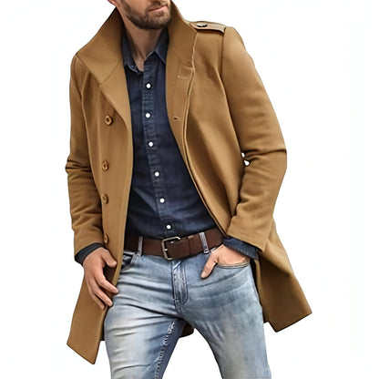 European Style Woolen Men's Coat Autumn And Winter New Thickened Trench Coat