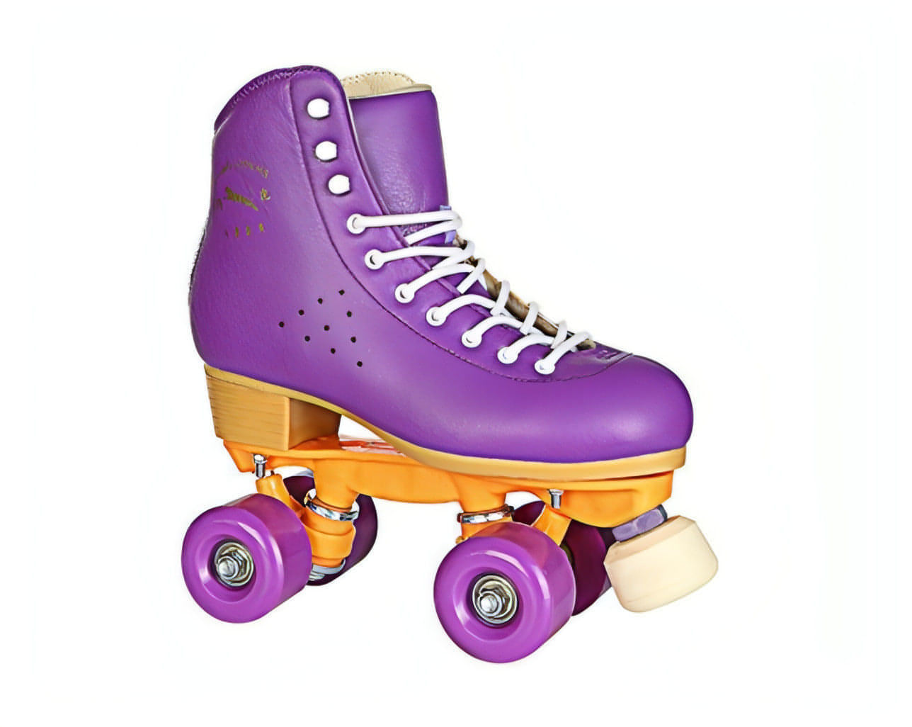 Black Roller Skates Four-wheel With Adjustable Brake PU Wheels