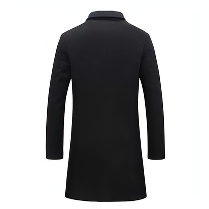 Woolen Coat Men's Mid-length Trench Coat Multi-color