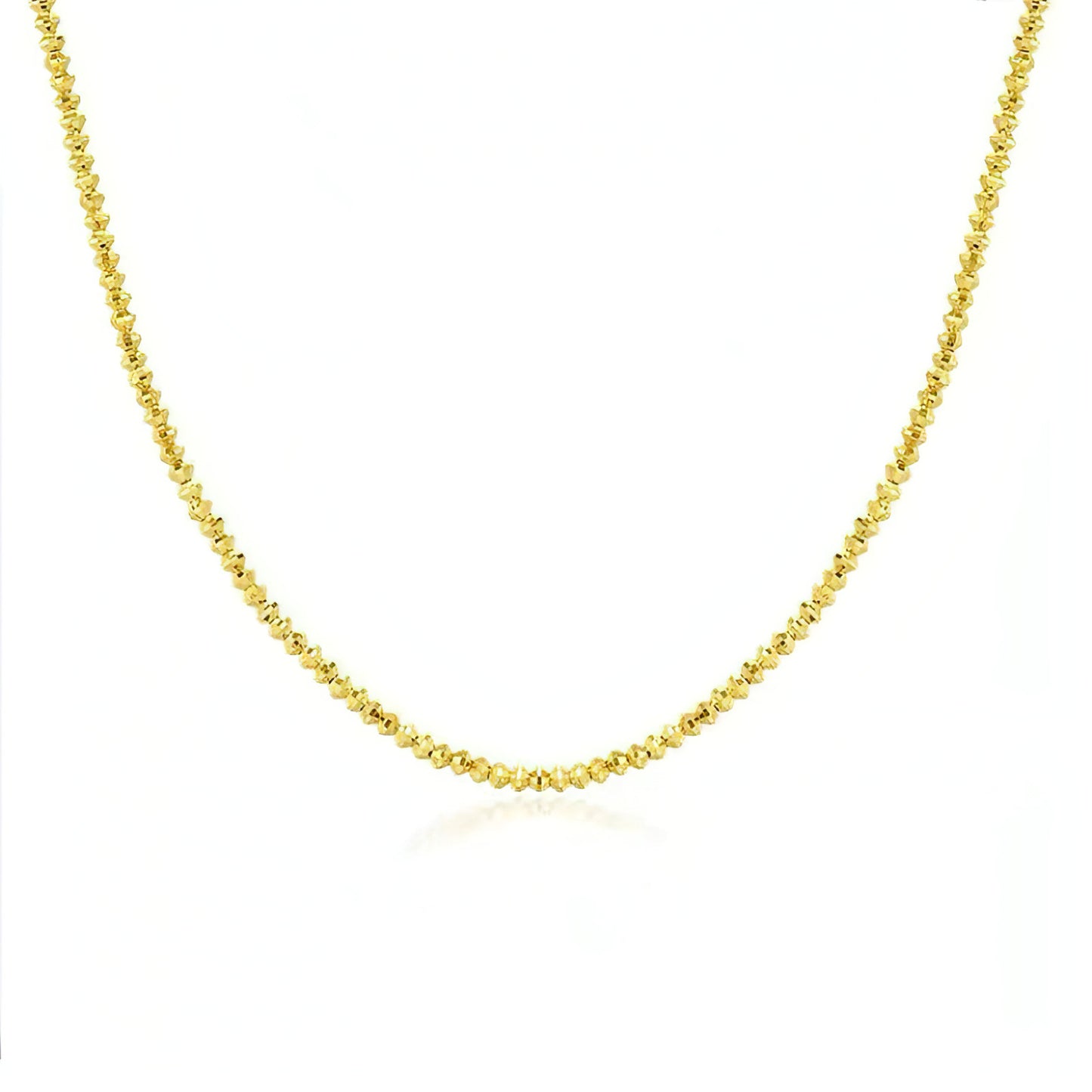 Elegant 18K Gold Bungee Wave Bead Necklace