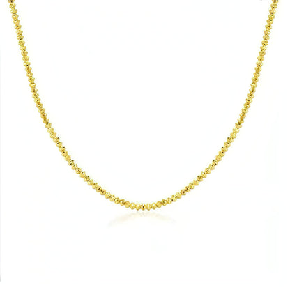 Elegant 18K Gold Bungee Wave Bead Necklace