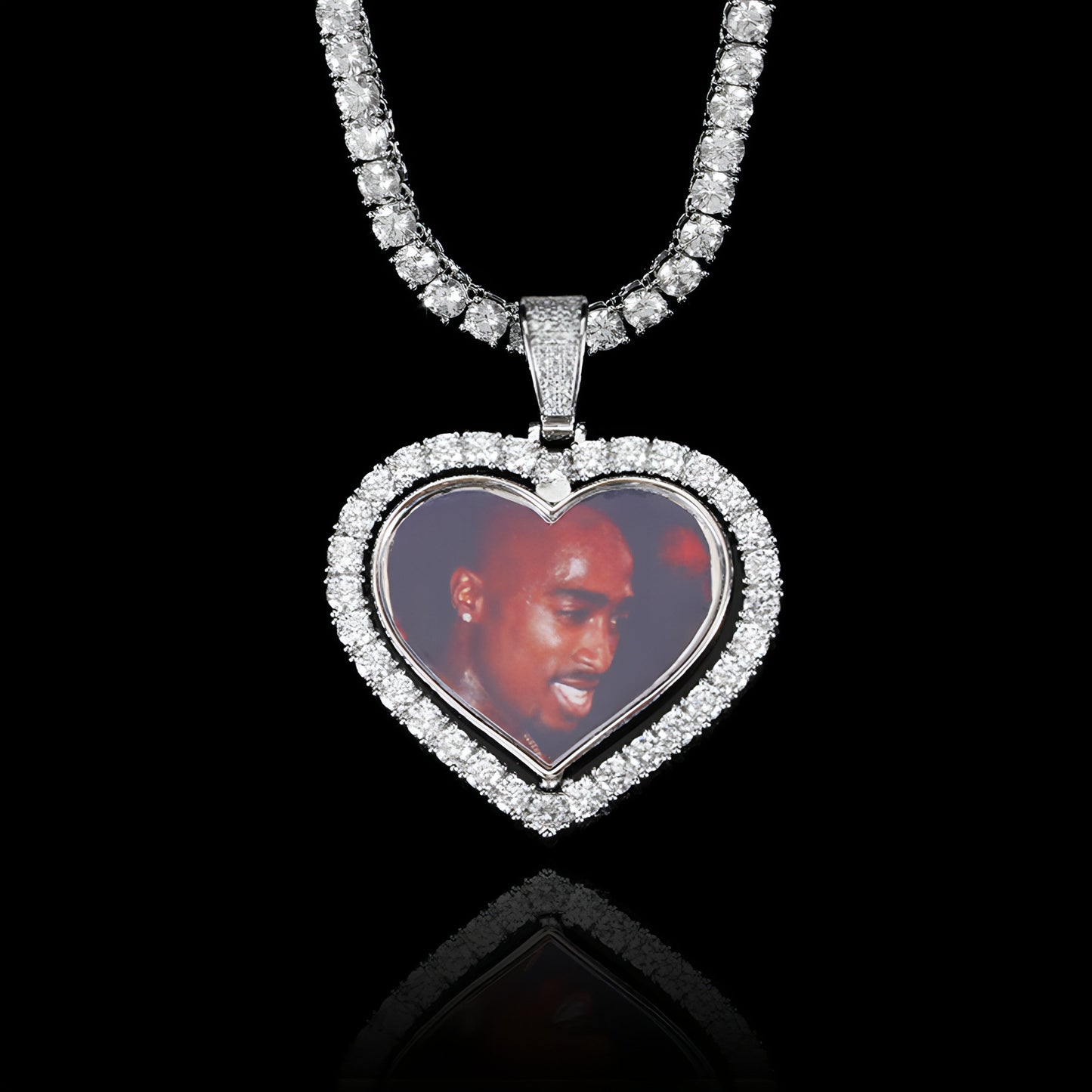 Rotating Double-sided Love Photo Pendant Necklace