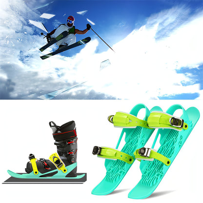 Mini Ski Skates Portable Short Skiboard Adjustable Skates For Snow