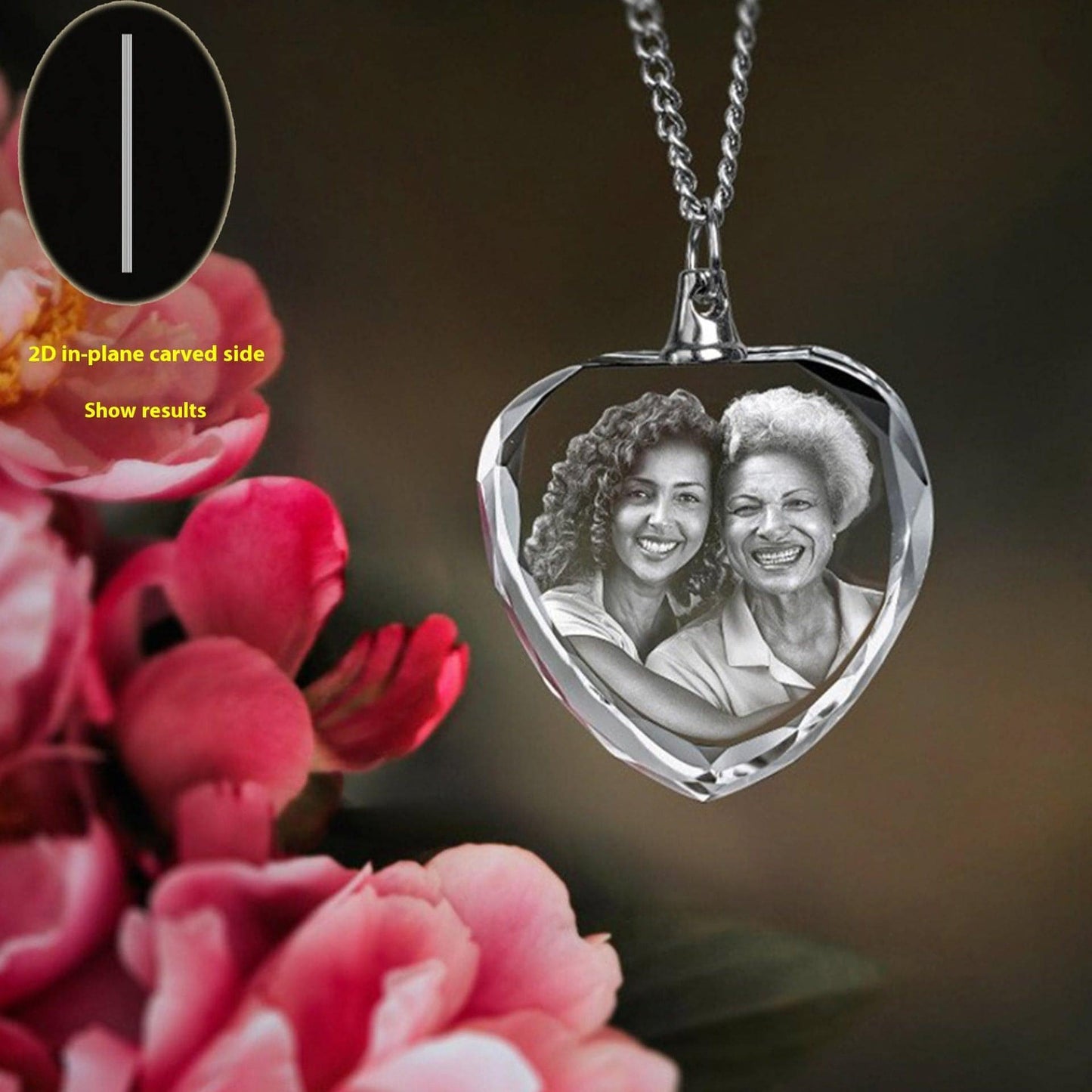 3D Laser Engraved Character Pet Photo Crystal Pendant