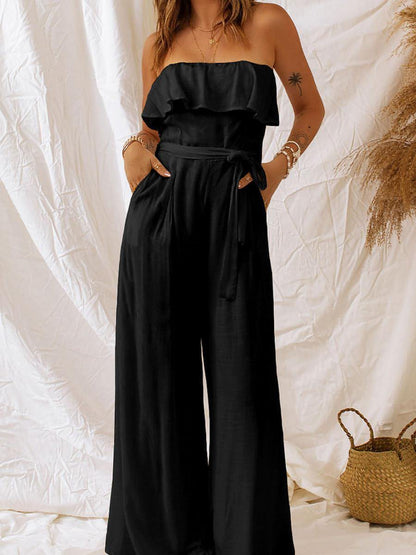 A.1 Fashionable Simple Off-shoulder Jumpsuit For Women