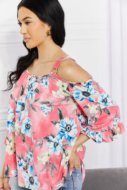 Blusa con hombros descubiertos y diseño floral Fresh Take de Sew In Love en tamaño completo