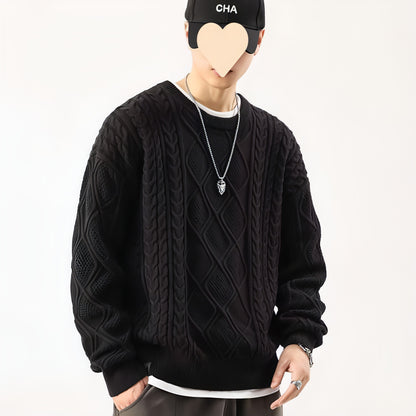 A1. Round Neck Sweater Men's Loose Sweater