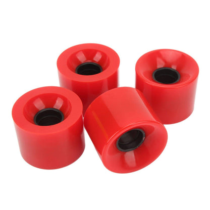 Four 4PCS PU Skateboard Wheel Replacement Low Noise Multifunctional Land Surfboard Roller Casters Red