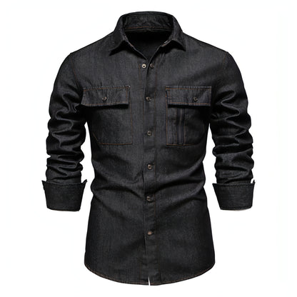 Casual Long Sleeve Washed DressShirt