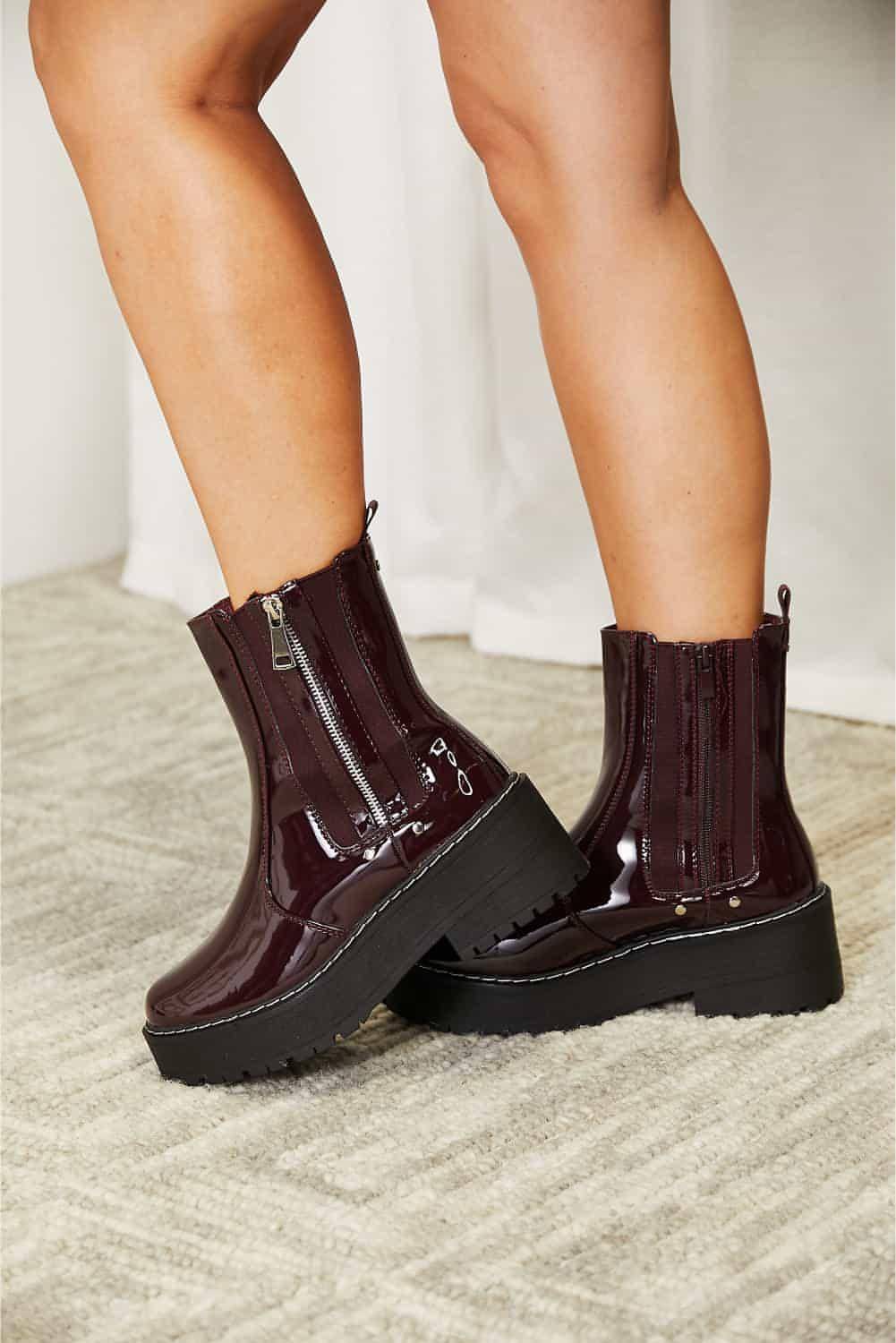 Bottes à plateforme avec fermeture éclair latérale Forever Link