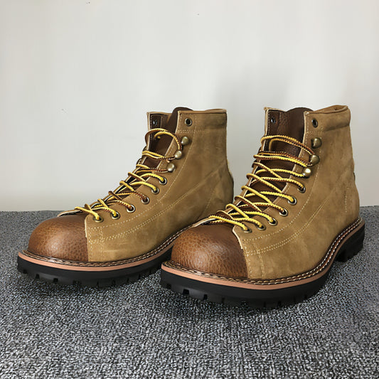 Botas Martin de cuero informales de moda con punta redonda para hombre para otoño e invierno