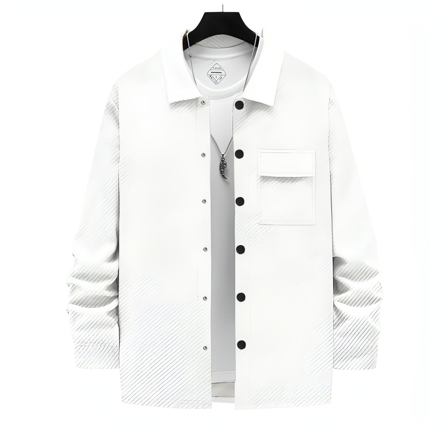 Men's Retro Casual Jacquard Knitted Lapel Shirt Jacket