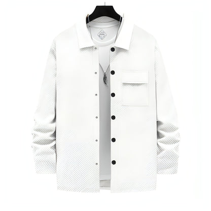 Men's Retro Casual Jacquard Knitted Lapel Shirt Jacket