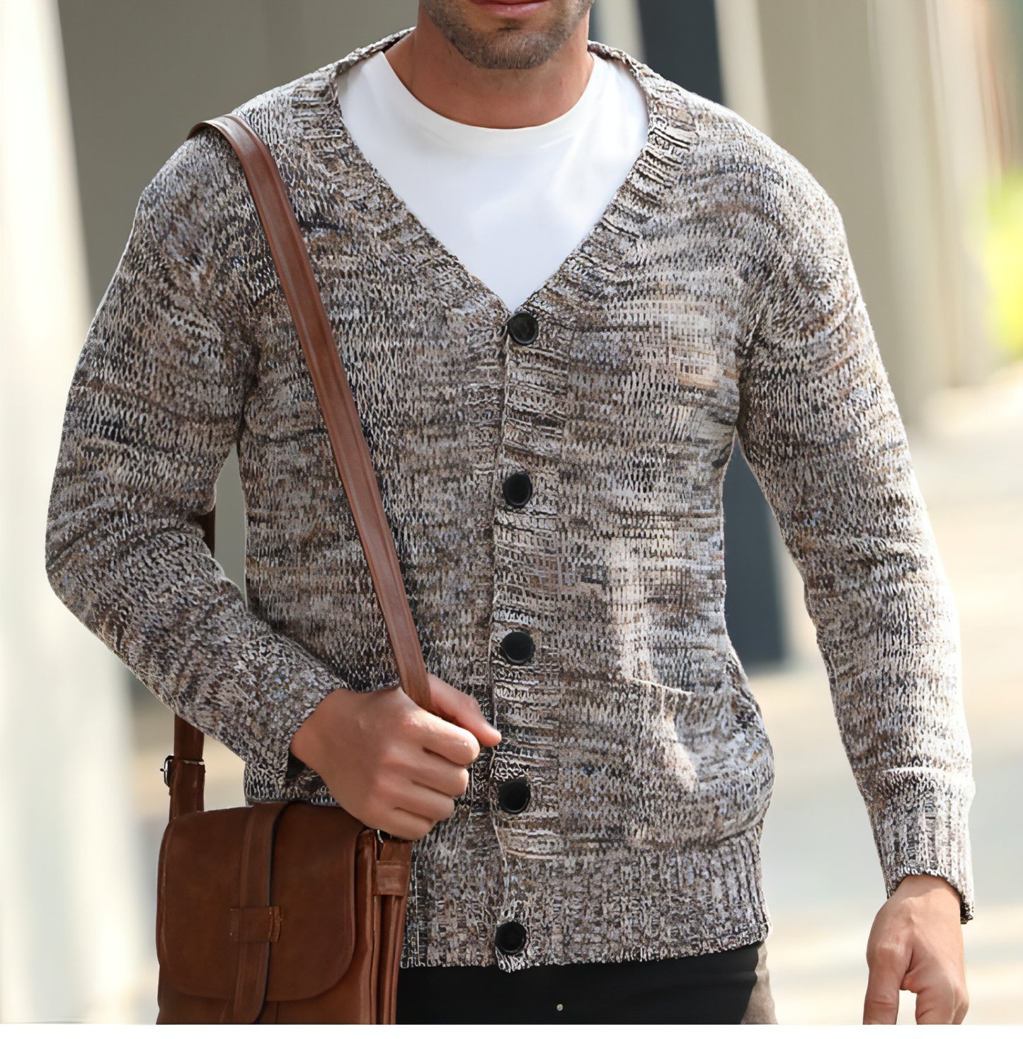 Men's Autumn And Winter Thin Mixed Wool Sweater