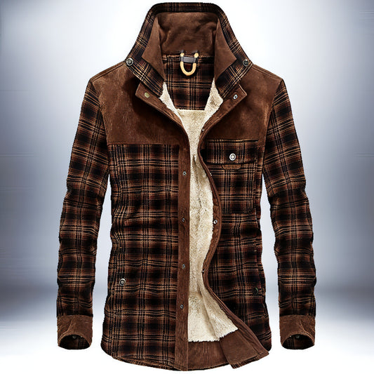 Pure Cotton Plaid Jacket Men