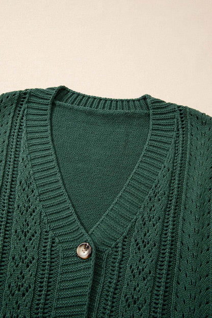 Canton Open Knit Drop vállas pulóver kardigán