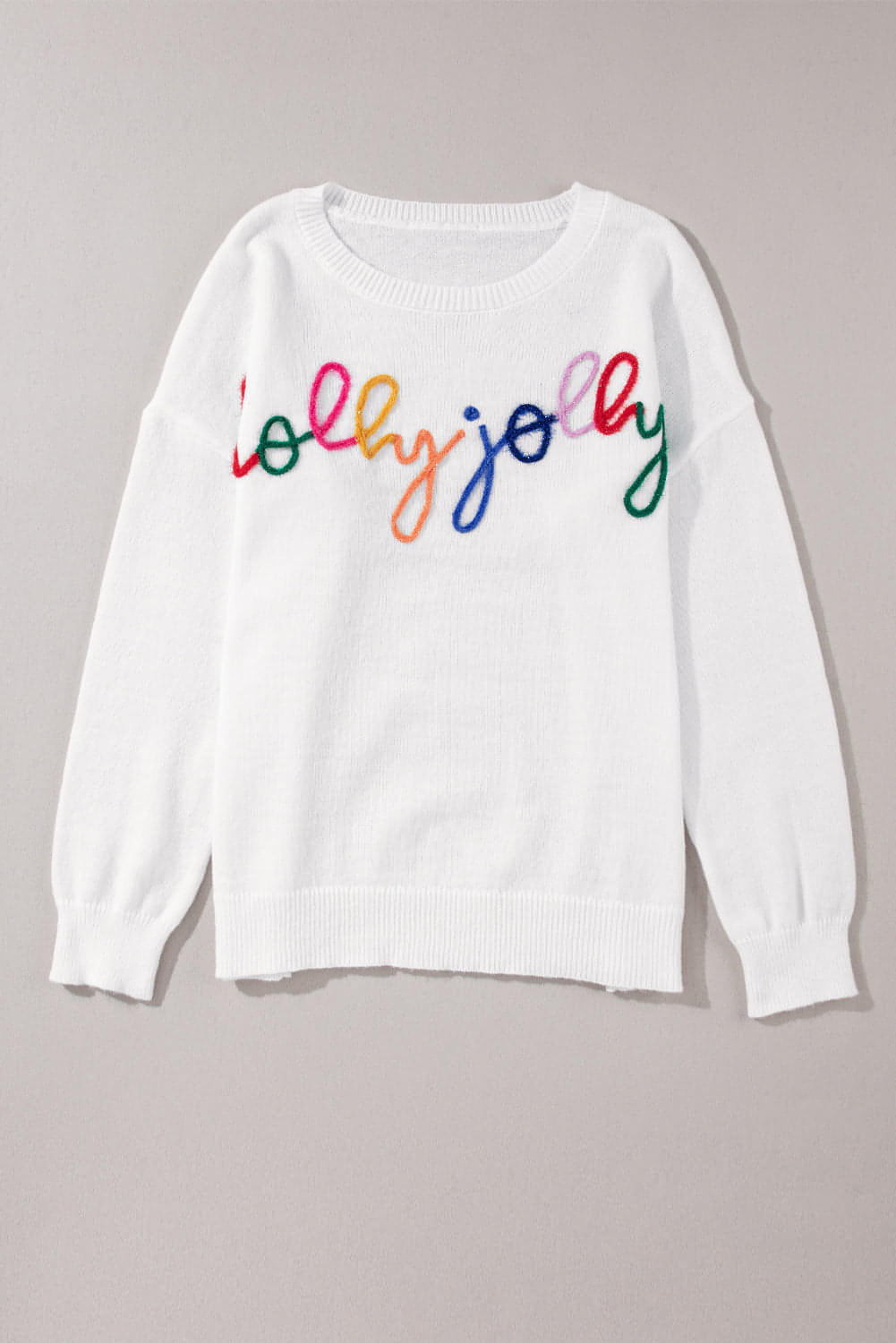 Maglione casual bianco Holly Jolly girocollo