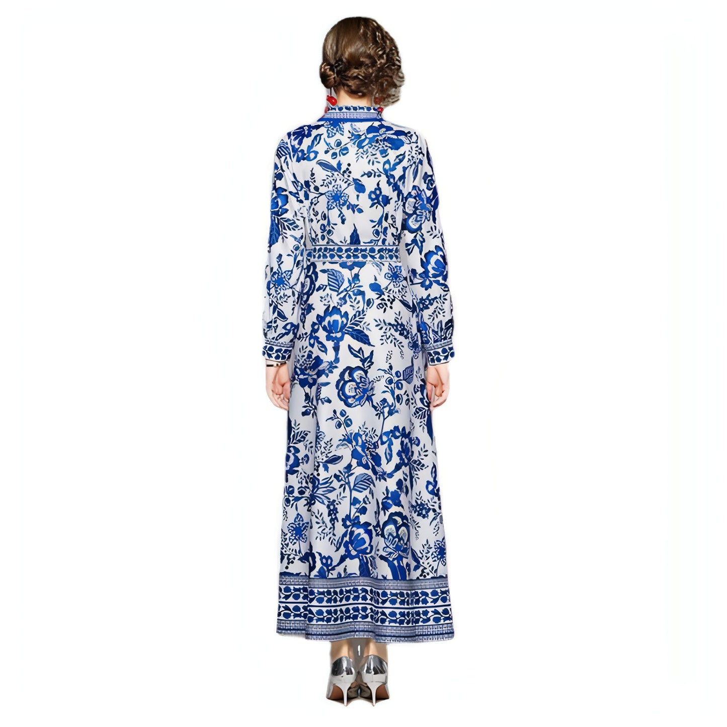 Women's Printed Long Sleeve Dress