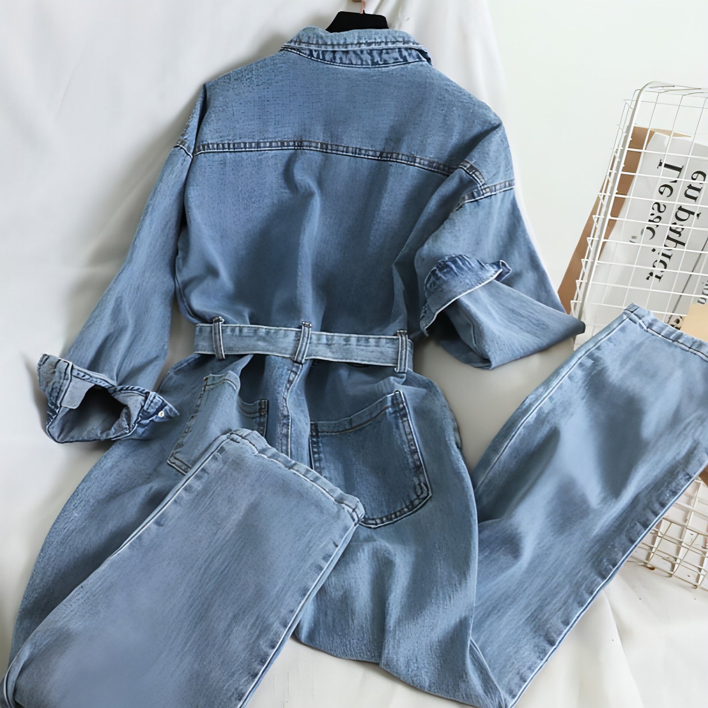 Workwear denim jumpsuit